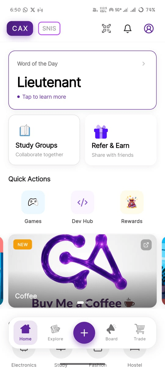 CaxOne Mobile App